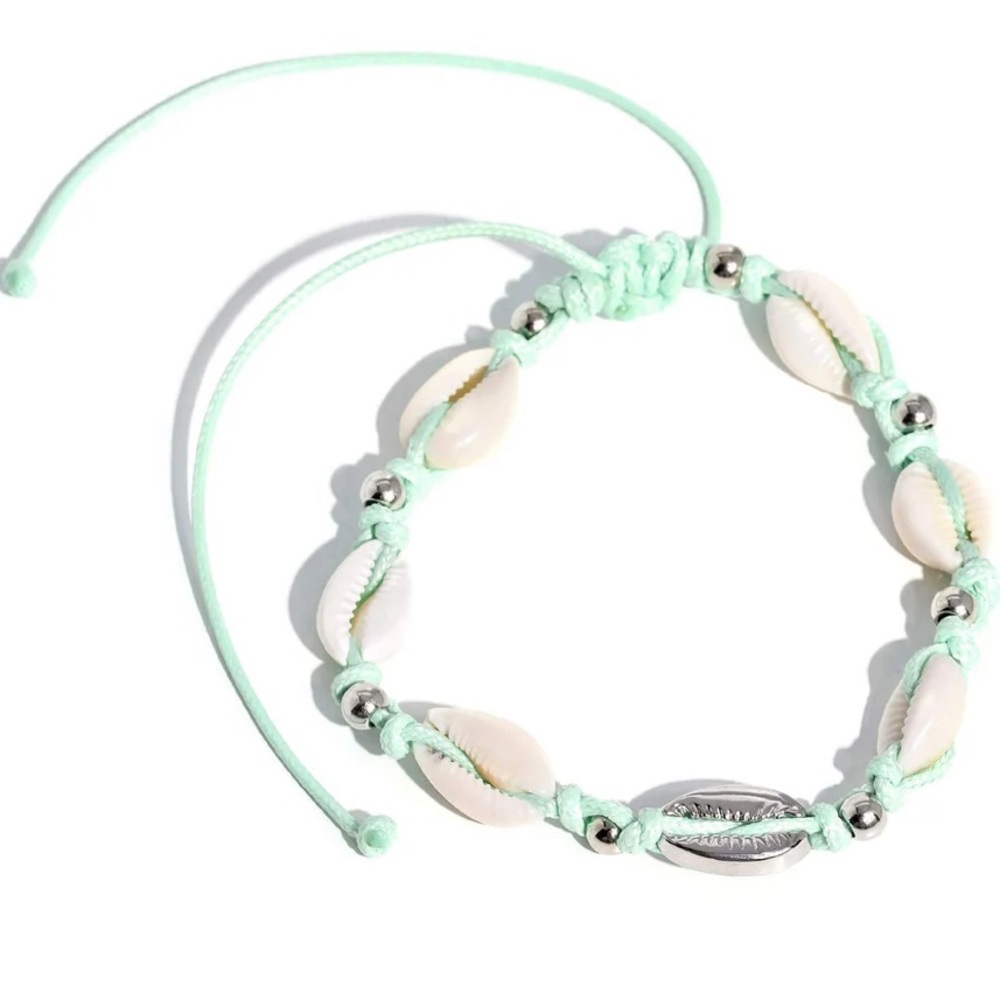 🐚🏖️🐚 “BEACHCOMBER BALLAD” GREEN CORD SEA SHELL ANKLET ~ PAPARAZZI❗️ 🐚🏖️🐚 - Picture 3 of 3